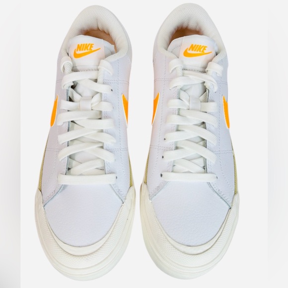 Nike Women's White & Yellow Platform Sneakers - Picture 7 of 13
